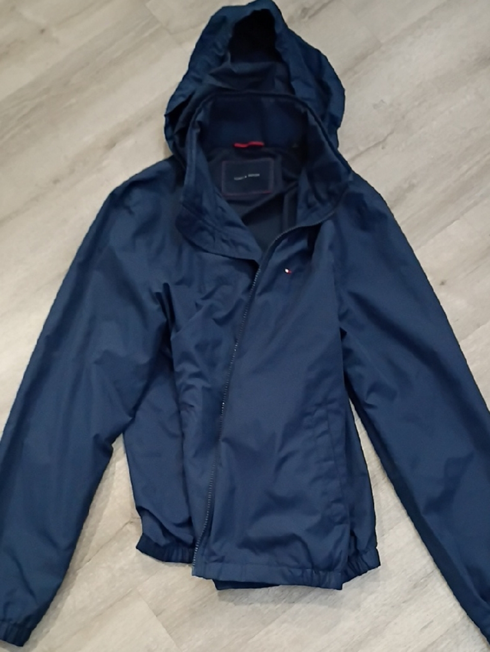 Tommy Hilfiger Navy Hooded Raincoat Jacket